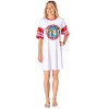 DC Comics Women's Wonder Woman Classic Logo Nightgown Pajama Shirt Dress White - 4 of 4