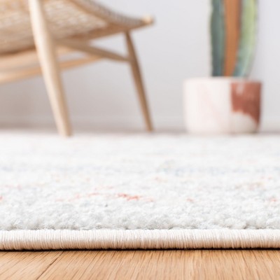 Ivory Geometric Hand-Knotted Synthetic Area Rug, 4' x 6'