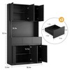 Whizmax 71" Tall Kitchen Pantry Cabinet, Kitchen Hutch Storage Cabinet, Food Pantry Cabinet with Microwave Stand, Adjustable Shelves, Handless Design - 2 of 4