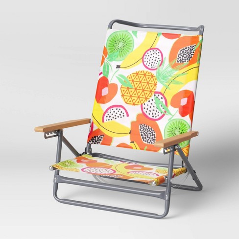 5 Position Beach Sand Chair Orange Yellow Sun Squad Target