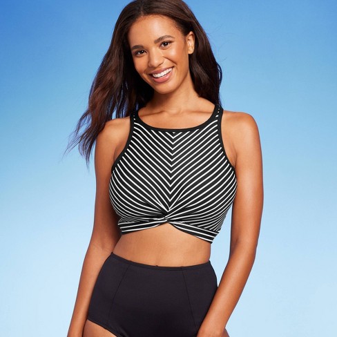 Women's Longline Twist Bikini Top - Kona Sol™ Multi Black D/dd Cup : Target