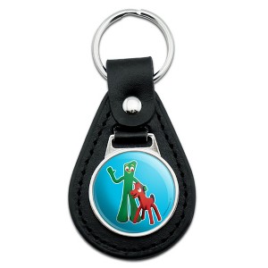 Gumby Pokey Best Friends Clay Art Black Leather Keychain - 1 of 3