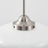 DORESshop 60-Watt 1-Light Brushed Nickel Pendant Light with Milk Glass Shade and No Bulbs Included - 3 of 4