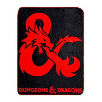 Surreal Entertainment Dungeons & Dragons Logo Fleece Throw Blanket | 45 x 60 Inches