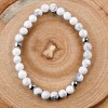 ELYA Women's White Turquoise Beaded Stainless Steel Bracelet - 2 of 3