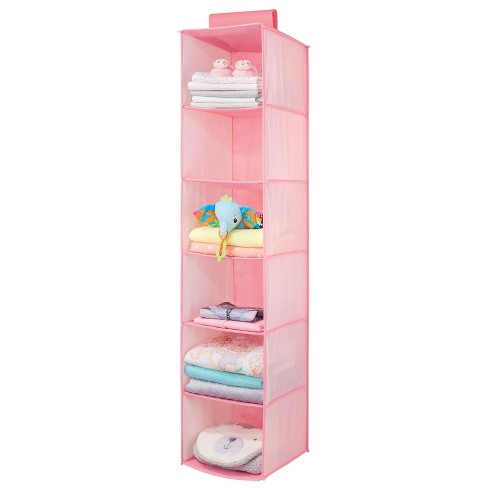 coastal rose 6 Tier Clear PVC Shelf Hanging Closet Organizer,Foldable  Hanging Closet Organizers and Storage, Closet Hanging Storage Shelves,  Hanging