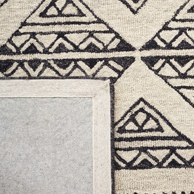 Hand-Tufted Black and Beige Wool Runner Rug