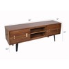 Wood TV Stand with 2 Cabinets and Open Shelves, Modern Entertainment Console for Living Room or Bedroom - 3 of 4