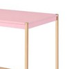 Royal Hampton Writing Desk with USB Dock and Metal Legs, Pink and Rose Gold - 4 of 4