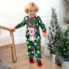 Christmas Matching Family Pajamas Set Reindeer Green Print PJS with Christmas Socks Green - 4 of 4