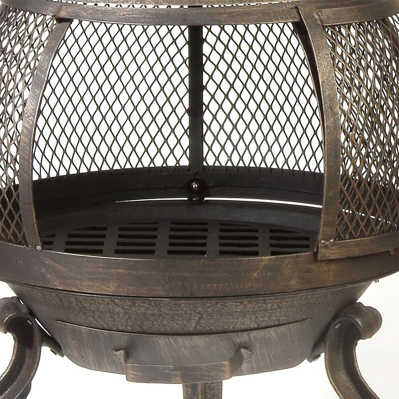Kay Home Products 30199 Sonora Outdoor Wood Burning Cast Iron Metal Chimenea Fireplace Fire Pit for Patios, Porches, and Backyard Gardens, Black, 3 of 6