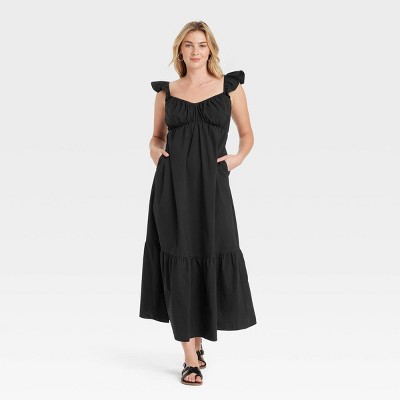 Women's Flutter Cap Sleeve Maxi A-line Dress - Universal Thread™ : Target