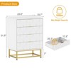 Homhougo 4 Drawer Dresser for Bedroom, Small Chest of Drawers with Storage, Modern Nightstand End Table White - 2 of 4
