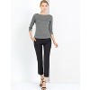 Allegra K Women's Work Office 3/4 Sleeve Boat Neck Houndstooth Printed Blouse - 3 of 4