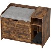 Homhougo Cat Litter Box Enclosure, Large Hidden Litter Box Furniture with Top Opening, Cushion, Storage Shelf, Litter Mat - 3 of 4