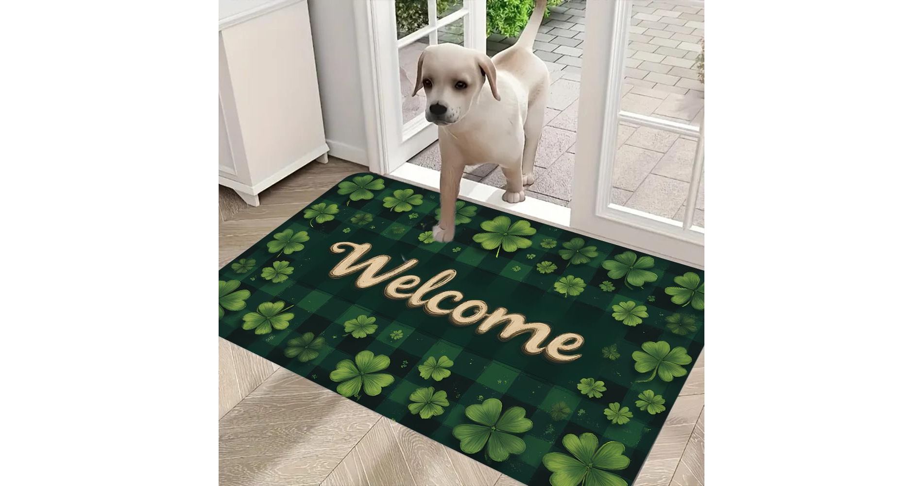Lomsoe 1pc St. Patrick's Day Decorative Carpet, Soft Flannel,Suitable for Living Rooms, Corridors, Bedrooms.