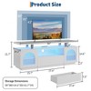 GARVEE TV Stand, Modern Entertainment Center with Power Outlets & LED Lights for 65" TV, Media Console with Large Drawer & Adjustable Shelves, White - 2 of 4