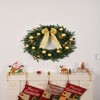 SEVOBAL Wreaths 24in Christmas Wreath with Remote Artificial Xmas Wreath with 120 PVC Tips and Ornaments for Xmas Party Decoration, Green, 24"*5"*24" - 2 of 4
