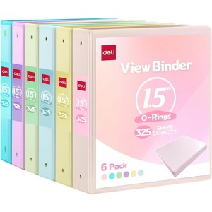 Deli 1.5-inch 3 Ring Binder with 2 Interior Pockets, 325 Sheets ...