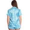 Just Love Womens Satin Pajama Set - Loungewear Short Sleeve Button Down Sleepwear - 2 of 2