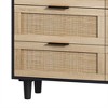 6 Drawer Dresser Rattan Dresser Modern Chest with Drawers, Wood Storage Closet Dressers Chest of Drawers for Bedroom,Living Room,Hallway - 4 of 4