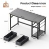 Gulches 55 Inch Computer Desk with Drawers Home Office Writing Desk with 2-Tier Storage & Side Hook, Sturdy PC Table for Work/Study - 2 of 4