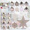 Aoibox 95pcs Christmas Ornaments Set Champagne Gold Shatterproof Assorted Balls Snowflakes Tree Top Star for Holiday Tree Decor - 3 of 4