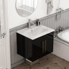 ORRD 24" Black Gloss Bathroom Vanity with Ceramic Sink, Double Soft-Close Doors & Gold Long Handle, Wall-Mounted Cabinet - 4 of 4