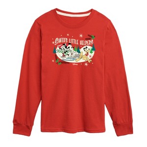 Boys' - Disney - Mickey Minnie & Pluto Santas Little Helpers Long Sleeve Graphic T-Shirt - 1 of 4