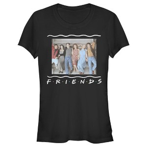 Juniors Womens Friends Stair Group Pose T-Shirt - 1 of 3