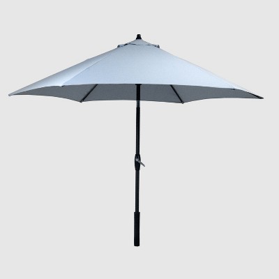 9' Round Patio Umbrella DuraSeason Fabric™ Chambray - Black Pole - Threshold™