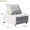 Coolbibila-Upholstered Aluminum Outdoor Chair, Patio Chair At Lowes With Support Cushion And Back Cushion Removable, Waterproof Sofa - 4 of 4