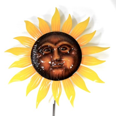 Home & Garden 71.0" Sun Face Sunflower Spinner Yard Decor Wind Flower Summer Direct Designs International  -  Decorative Garden Stakes