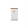 LunaLulinlk Kitchen Trash Can Cabinet, 1 Door 1 Drawer 1 Dirty Clothes Bags Garbage Storage Cabinet, White - 3 of 4
