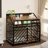 43 Inch Dog Crate Furniture for Small and Medium Dogs, Wood Dog Crate with Divider, Decorative Dog Kennel with Storage, Indoor Pet Cage House - 2 of 4