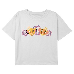 Girl's Lion King Simba and Queen Nala Cropped T-Shirt - 1 of 3