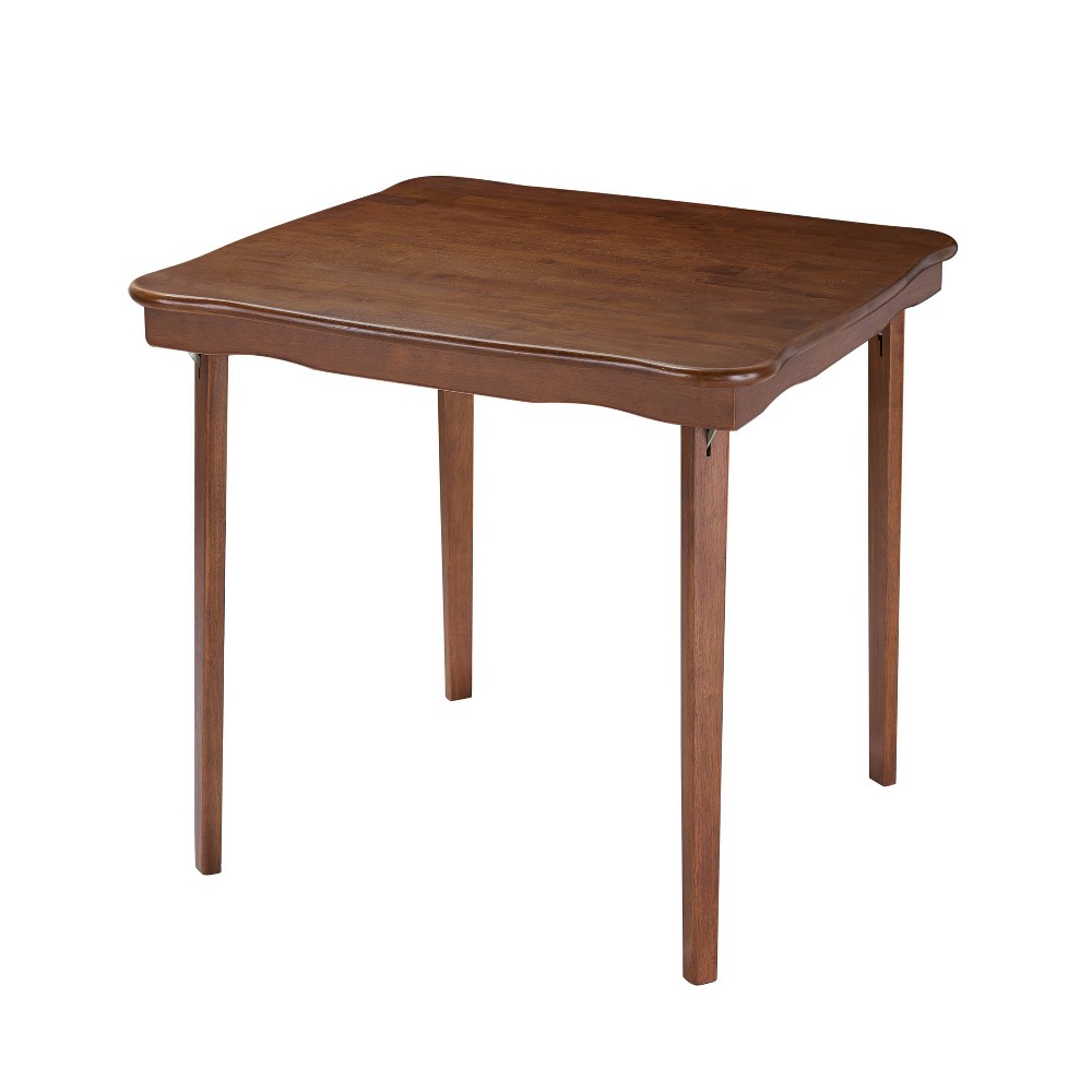 Photos - Dining Table EDGE Stakmore 32" Scalloped  Solid Wood Folding Card Table Fruitwood Portable Square Table, Fully Assembled, Steel Hardware 