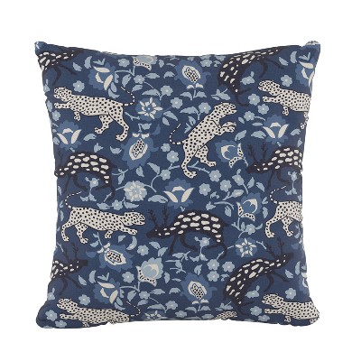 Leopard Print Square Throw Pillow Blue - Skyline Furniture