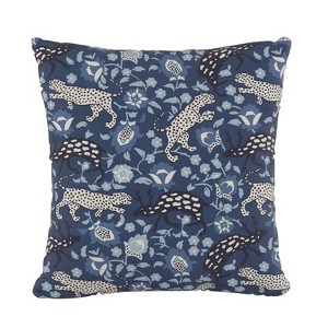 Leopard Print Square Throw Pillow Blue - Skyline Furniture - 1 of 4