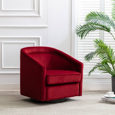 Classic Swivel Barrel Chair Sienna Red Velvet Wovenbyrd Target