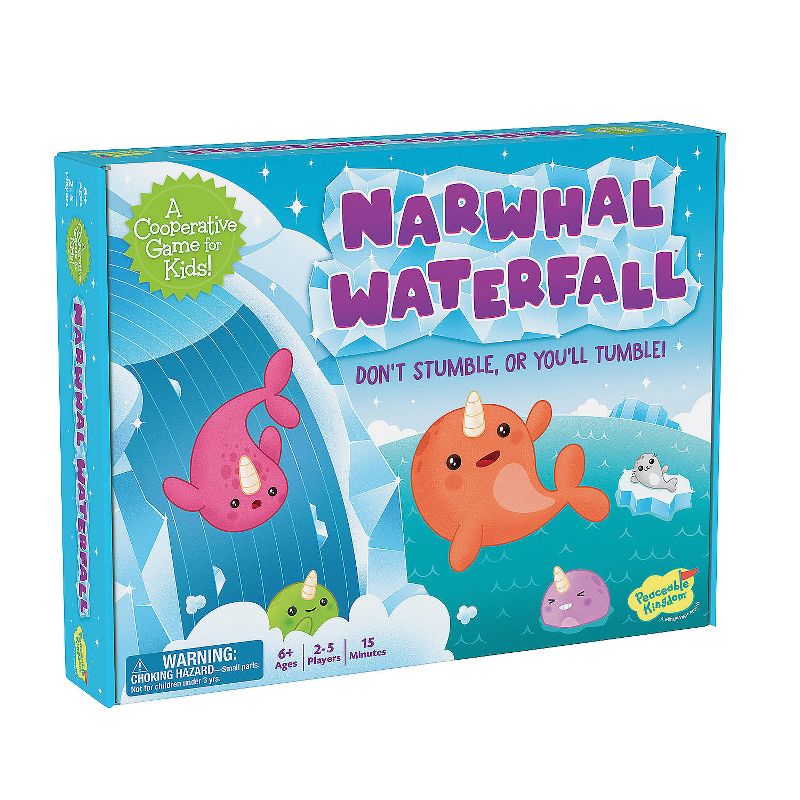 Peaceable Kingdom Narwhal Waterfall Cooperative Game for Kids Ages 6 and Up, 1 of 5
