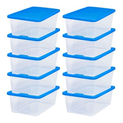 Homz Plastic Multipurpose Stackable Storage Container Bins with Secure Latching Lid for Home and Office Organization