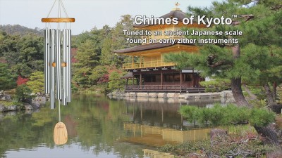 Kyoto 25" Silver and Wood Wind Chime