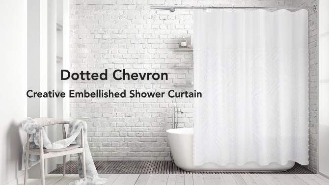 Dotted Chevron Shower Curtain - Allure Home Creations, 2 of 8, play video