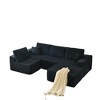 139" Modular L-Shaped Sectional Sofa with Ottoman & 2 Pillows - 3 of 4