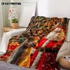 Lomsoe Christmas Santa & Reindeer Print Flannel Blanket - All Seasons Soft and Warm Throw Blanket for Bed, Napping, Camping, Travel, Office - 2 of 4