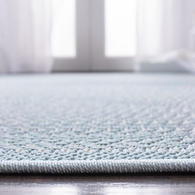 Light Blue Synthetic Diamond 4' x 6' Flat Woven Rug