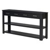 HDZNVF Stylish Entryway Console Table with 4 Drawers and 2 Shelves, Black - 3 of 4