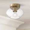 Possini Euro Design Gustin Modern Ceiling Light Semi Flush-Mount Fixture 8 3/4" Brass Clear Glass for Bedroom Kitchen Living Room - 2 of 4