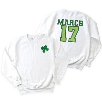 Simply Sage Market Women's Graphic Sweatshirt March Seventeenth Front And Back Design